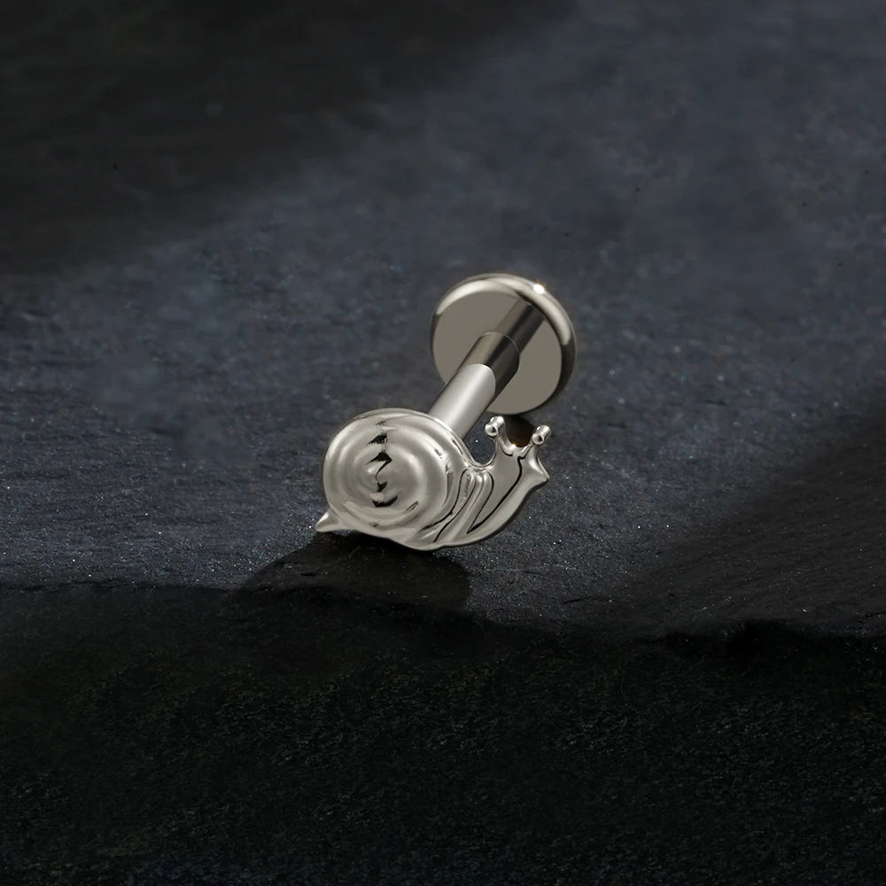 Snail piercing made of titanium snail ear piercing cute and funny animal piercing jewelry