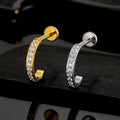 Boucle d'oreille diamant en forme de C, boucle d'oreille confortable, boucle d'oreille créole géométrique