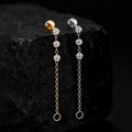 Helix chain piercing with three clear diamond cz unique and cute helix jewelry two holes