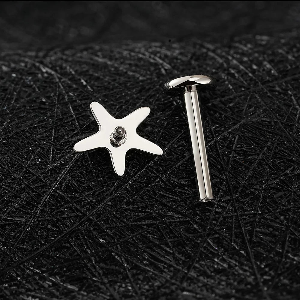 Starfish piercing made of titanium sea animal jewelry summer jewelry beach jewelry