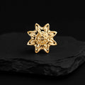 Sunflower stud earring in gold and silver large and cute piercing