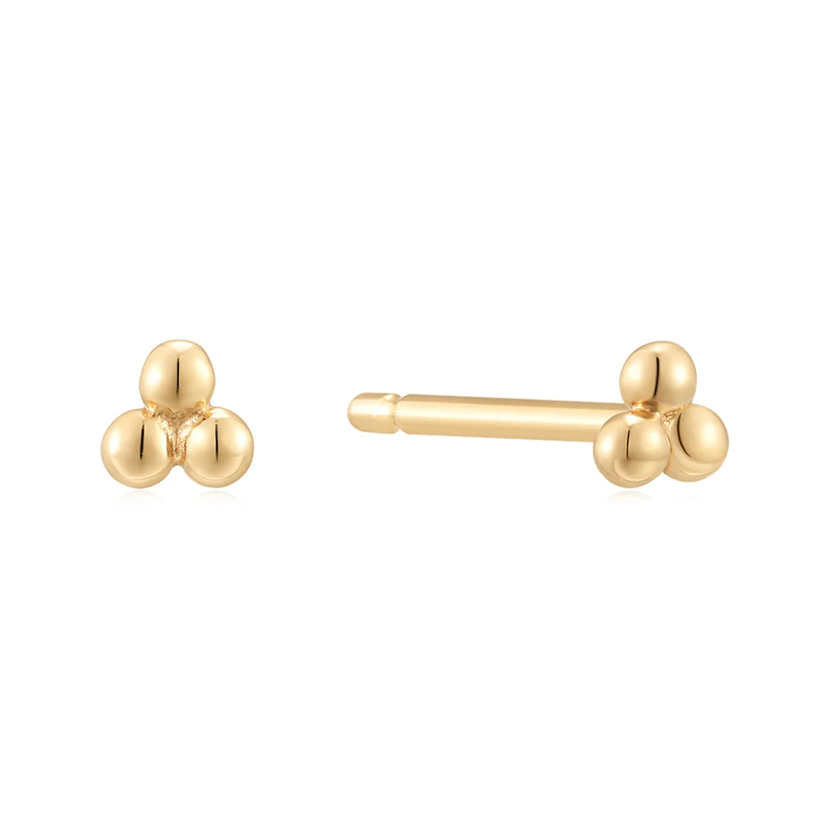 14K gold tragus earrings with three dots cartilage earrings helix earrings conch piercings gold tragus stud