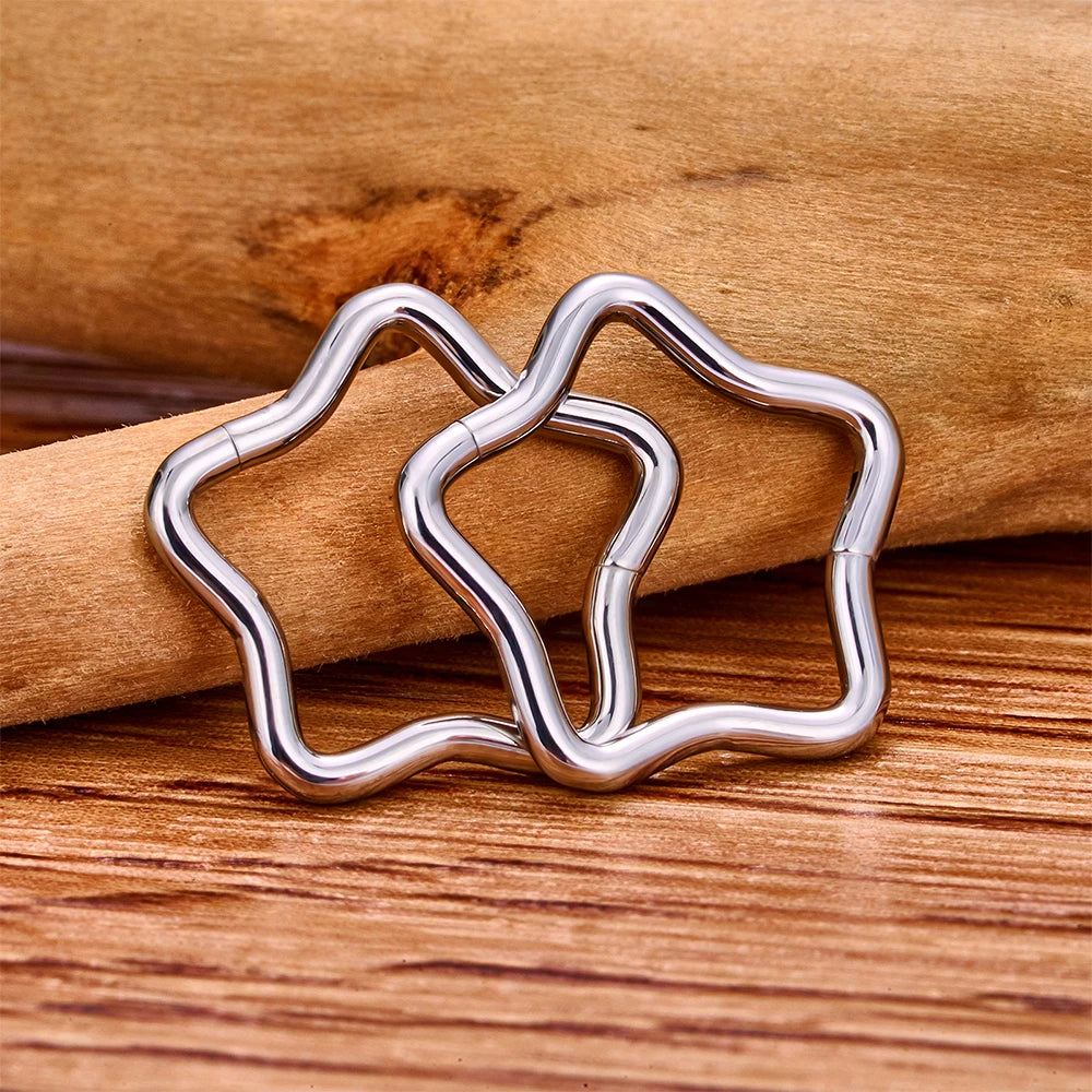 Ster septum ring eenvoudige en sierlijke titanium piercing ring 16G