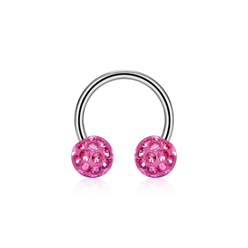 Taffstyle Piercing In Acciaio Chirurgico Clicker Con Cristallo Per - Foto 7