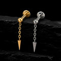 Spike dangle earring spiked chain stud earring with a spike pendant punk jewelry long drop spike earring
