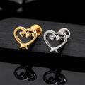 Flat nose stud made of titanium heart nose stud tiny small and cute