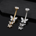 Butterfly belly button ring made of titanium good quality dangle navel piercing cute and big