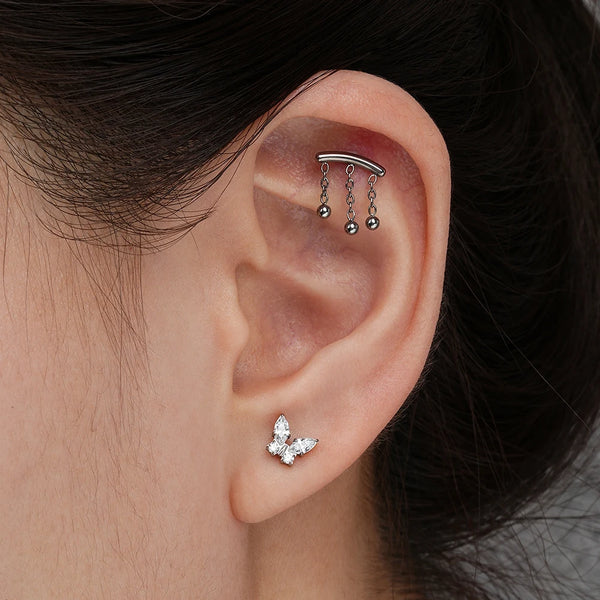 straight barbell curved bar helix earring