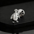 Penguin stud earring in gold and silver penguin nose stud