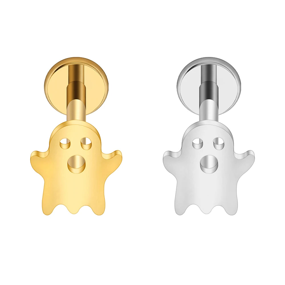 Ghost piercing Halloween ghost stud earring made of titanium
