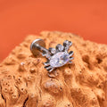 Krabbe piercing labret med klare cz-sten titanium ørering stift næse stift 16G