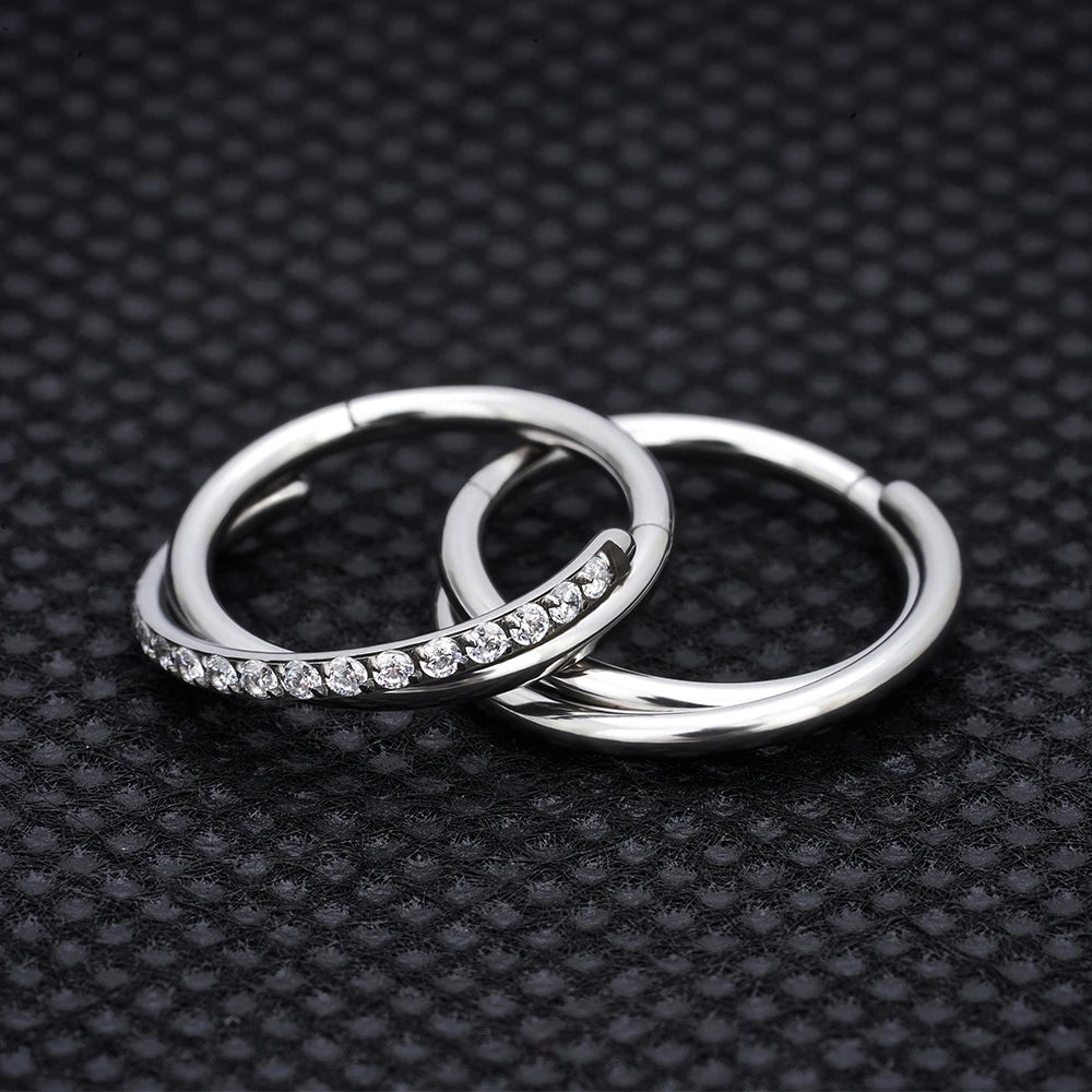Orecchino a conchiglia a doppio cerchio 16g 12mm conch hoop anello conchiglia esterno titanio oro argento 8mm 10mm anello ritorto