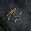 Ball chain charm with three dangling balls titanium piercing charms