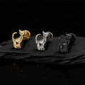 Black cat piercing in silver gold black black cat stud earring Halloween jewelry