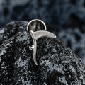 Scythe stud earring unique gothic and dark ear stud for male
