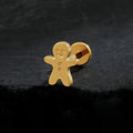 Gingerbread man stud earring simple and dainty titanium nose piercing Christmas Jewelry