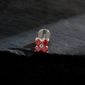 Red nose stud with 4 stones tiny and simple