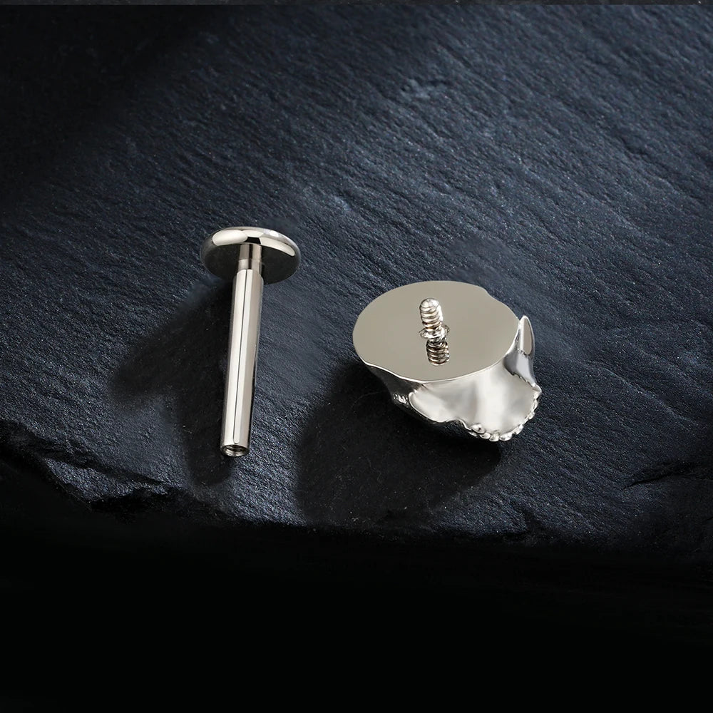 Skull piercing in black silver and gold titanium skeleton earring gothic piercing Halloween jewelry