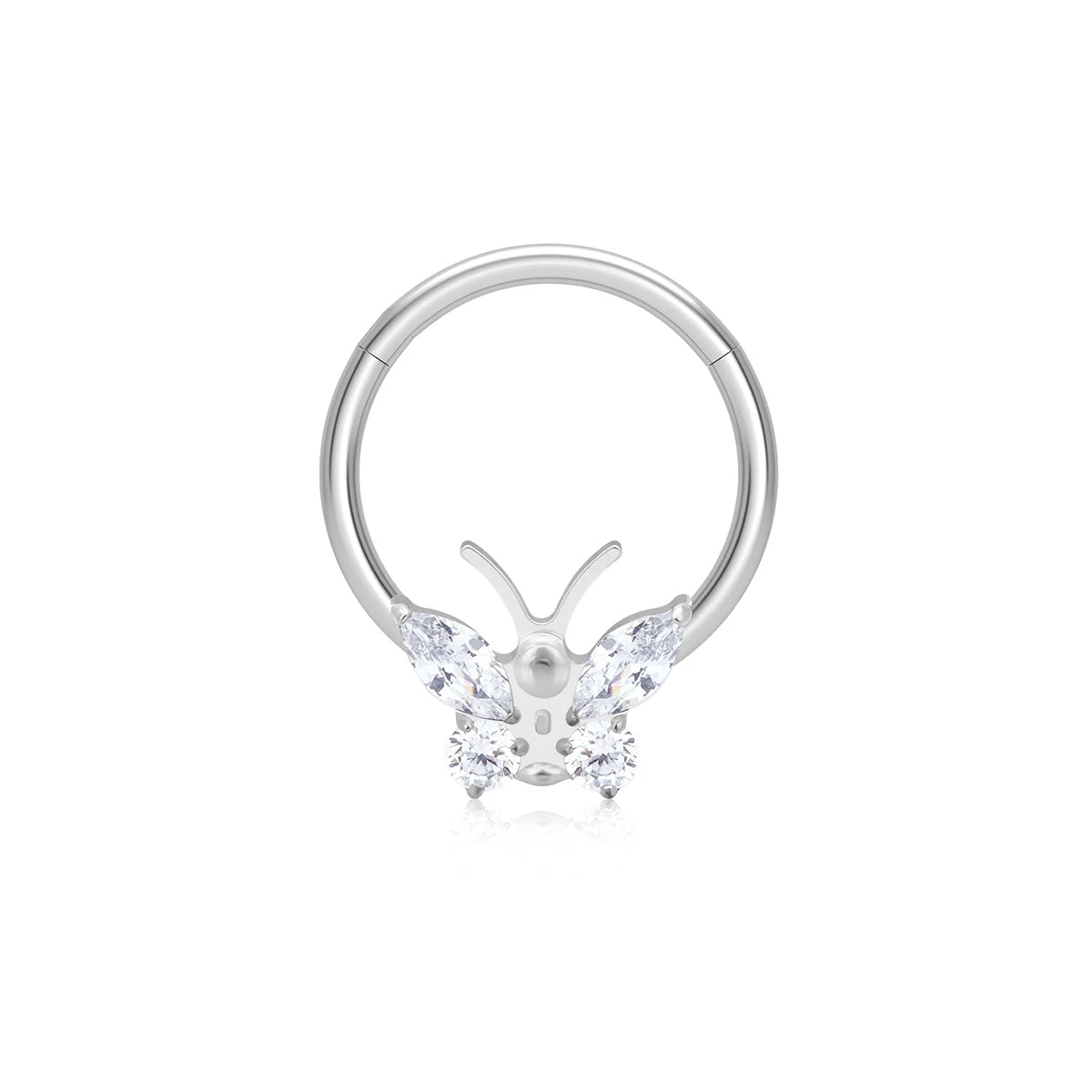 Womens U Shaped Butterfly Butterfly Nose Ring With Crystal From  Womenearring, $23.65 | DHgate.Com