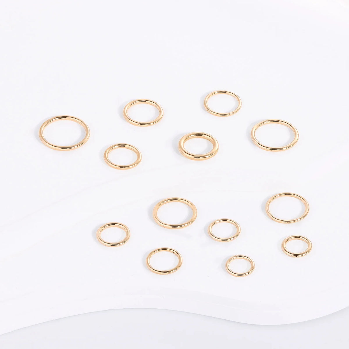 Anello clicker per naso in oro 14 carati, anello per setto, piercing all'orecchio in oro massiccio