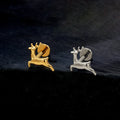 Reindeer earring small and tiny Christmas reindeer earring titanium labret stud