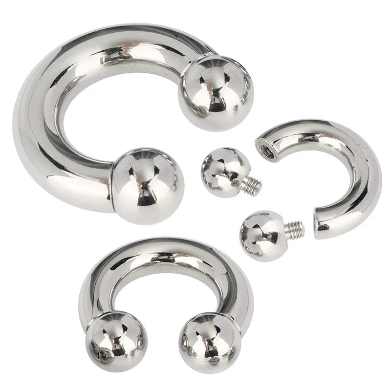 Large gauge septum piercing horseshoe barbells titanium large