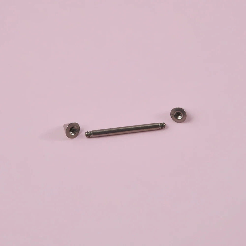 Flecha piercing industrial pico piercing industrial 14G 16G barra de titânio