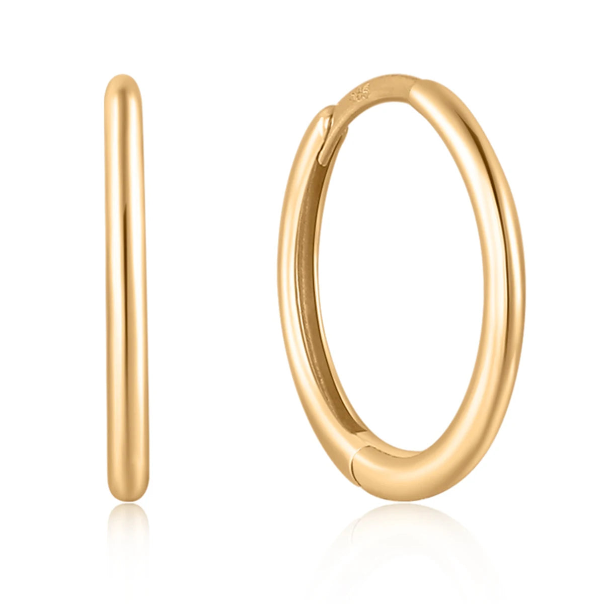 Piccoli orecchini a cerchio in oro 14K orecchini in oro massiccio con cartilagine, piercing elicoidali, orecchini Huggie