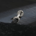 Piercing de coração preto gótico e escuro, labret único feito de titânio, joalharia de Halloween