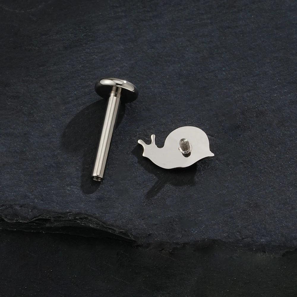 Snail piercing made of titanium snail ear piercing cute and funny animal piercing jewelry