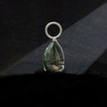 Moss agate earring charm natural gemstone pendant