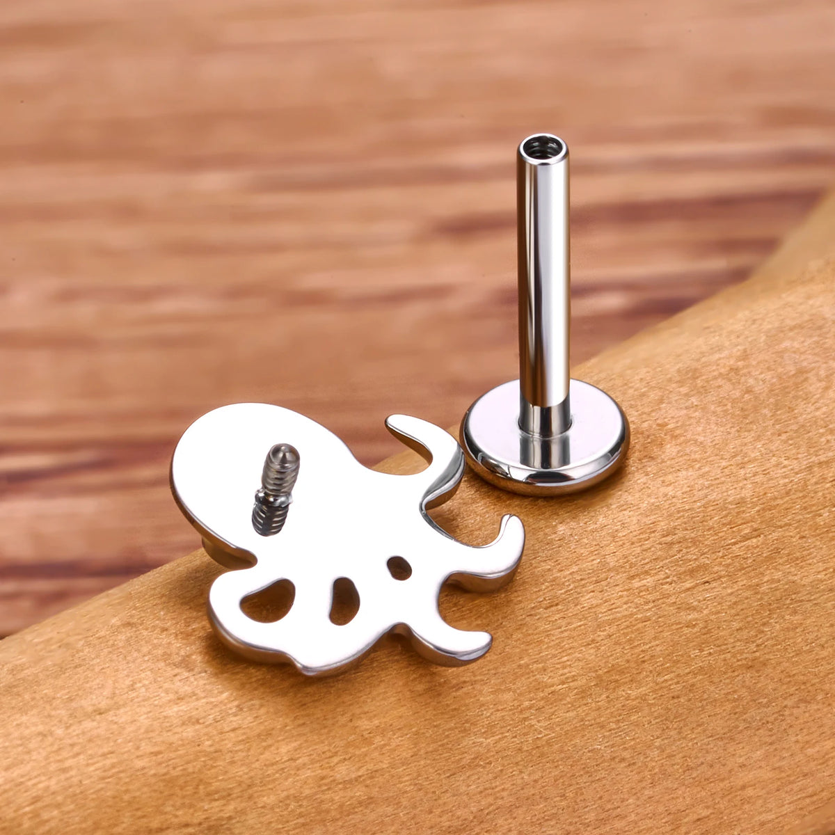 Oktopus-Nasenstecker aus Titan-Oktopus-Ohrstecker