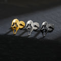 Skrikande skalle piercing i svart silver och guld gjord av titan spökörhänge Halloween smycke
