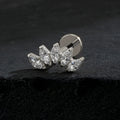 Helix ear piercing stud with five marquise clear diamond cz stones flat ear stud