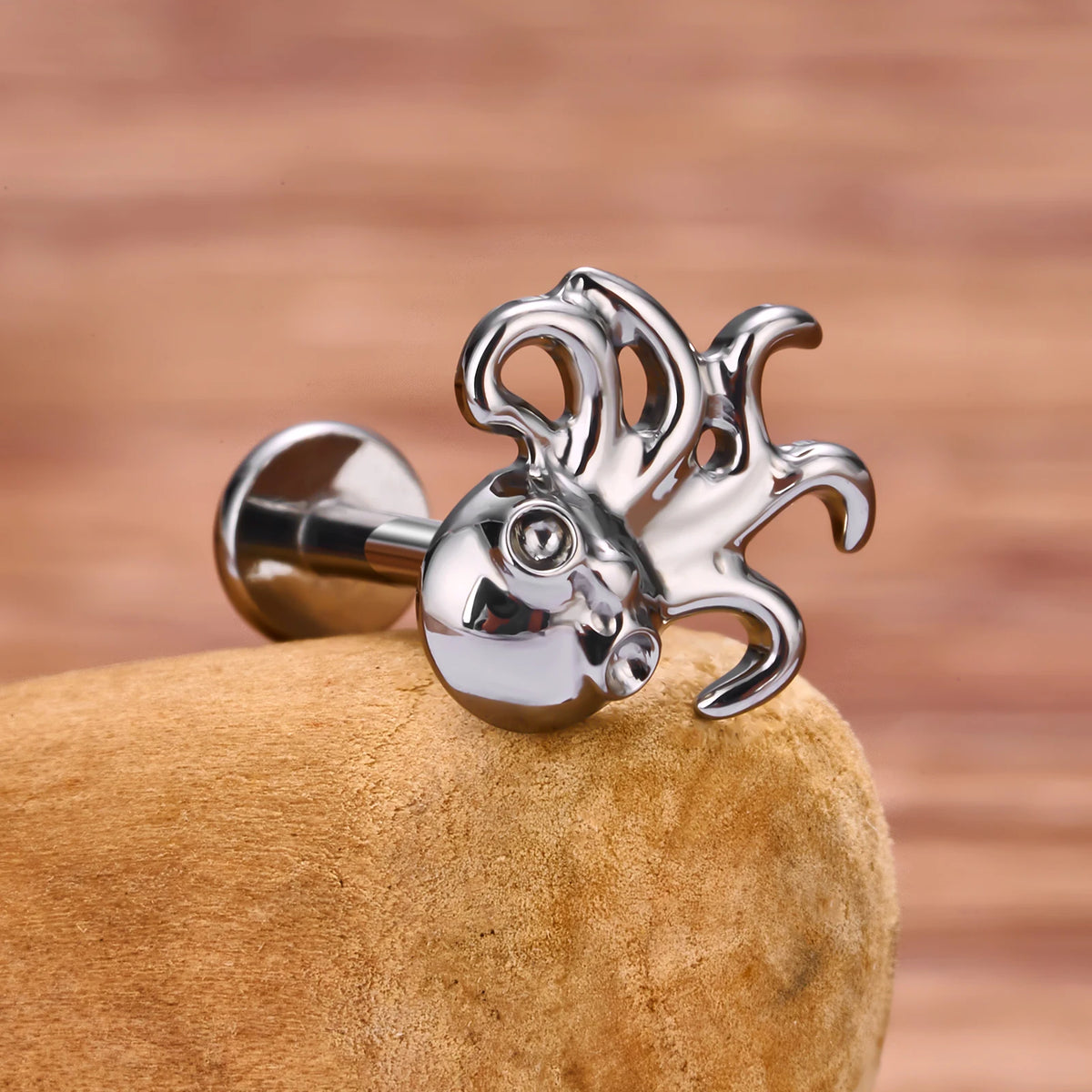 Oktopus-Nasenstecker aus Titan-Oktopus-Ohrstecker