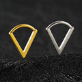 V-shape piercing hoop simple and minimalist titanium triangle hoop earring 16G