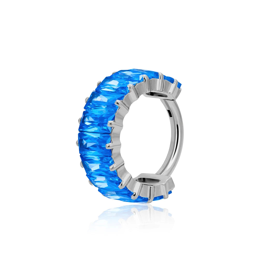 Argola piercing helix com diamantes coloridos, lindo e lindo brinco de titânio, piercing no nariz