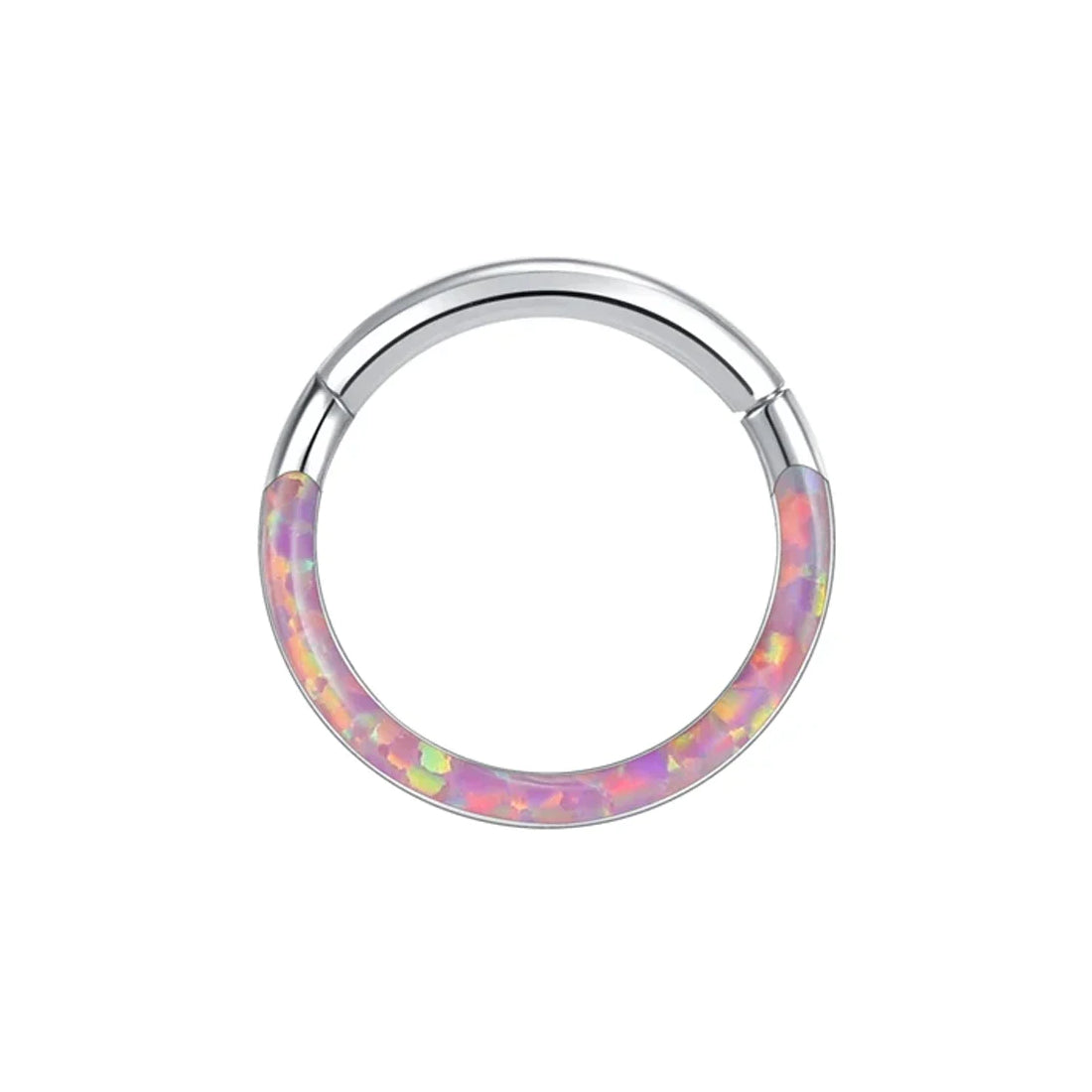 Opal Daith Ring Titan 16G Clicker Ring 6mm 8mm blauer Opal Feueropal