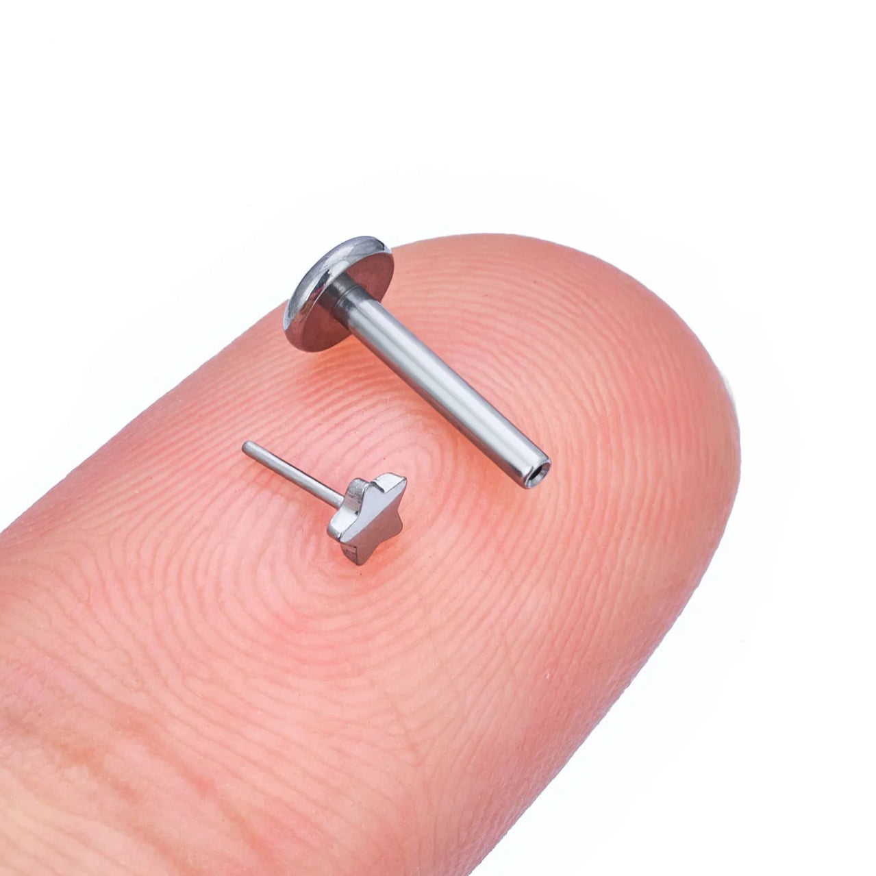 Orecchini A Perno Labret Senza Filettatura In Oro 14 Carati - Foto 4