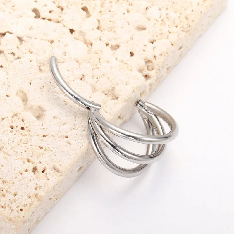 Triple helix piercing hoops titanium 16G