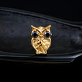 Owl stud earring with black stones owl piercing cute owl earring