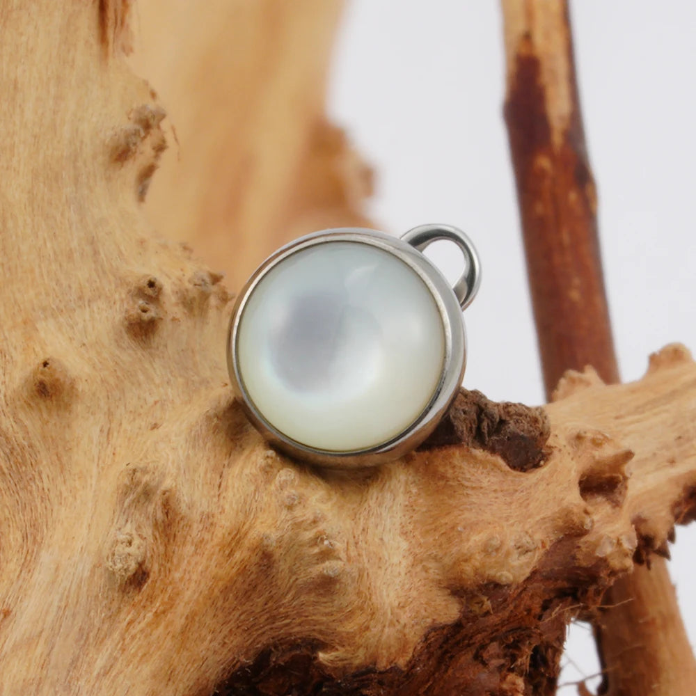 Titanium Shells Microdermal with abalone shells made of titanium dermal anchor 14G ...