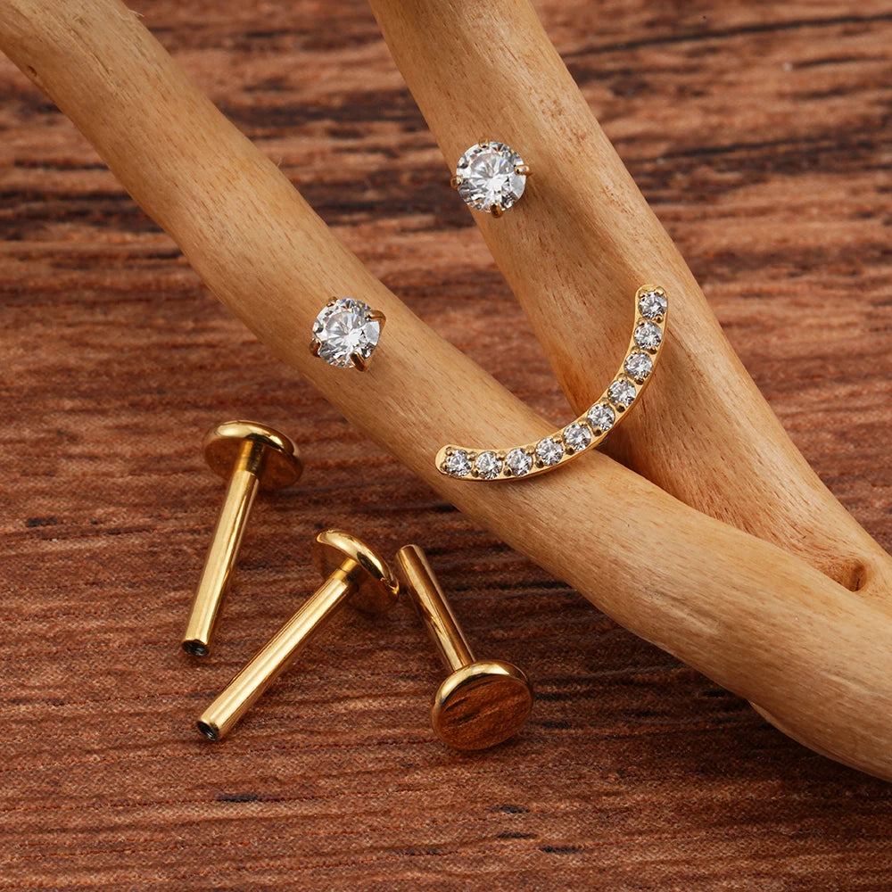 6 Paia Piercing Per Elice In Oro - Orecchini Cartilagine Per Uomo E Donna - Set Cerchietti Dorati - Foto 7