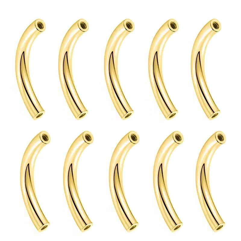 Curved barbell shafts internally threaded 14G 16G 10 pieces banana barbell shafts