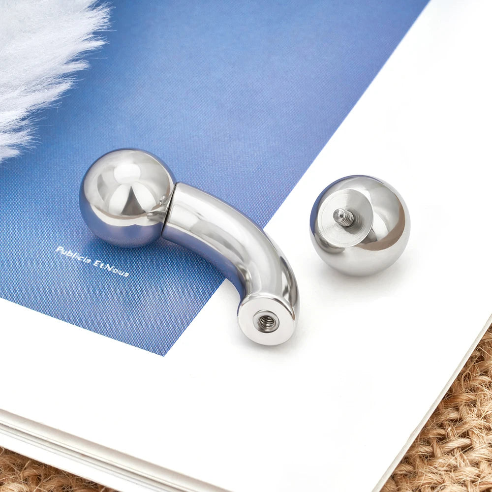 Large gauge ear piercing curved barbell titanium conch piercing 0G 2G 4G 6G 8G 10G 12G