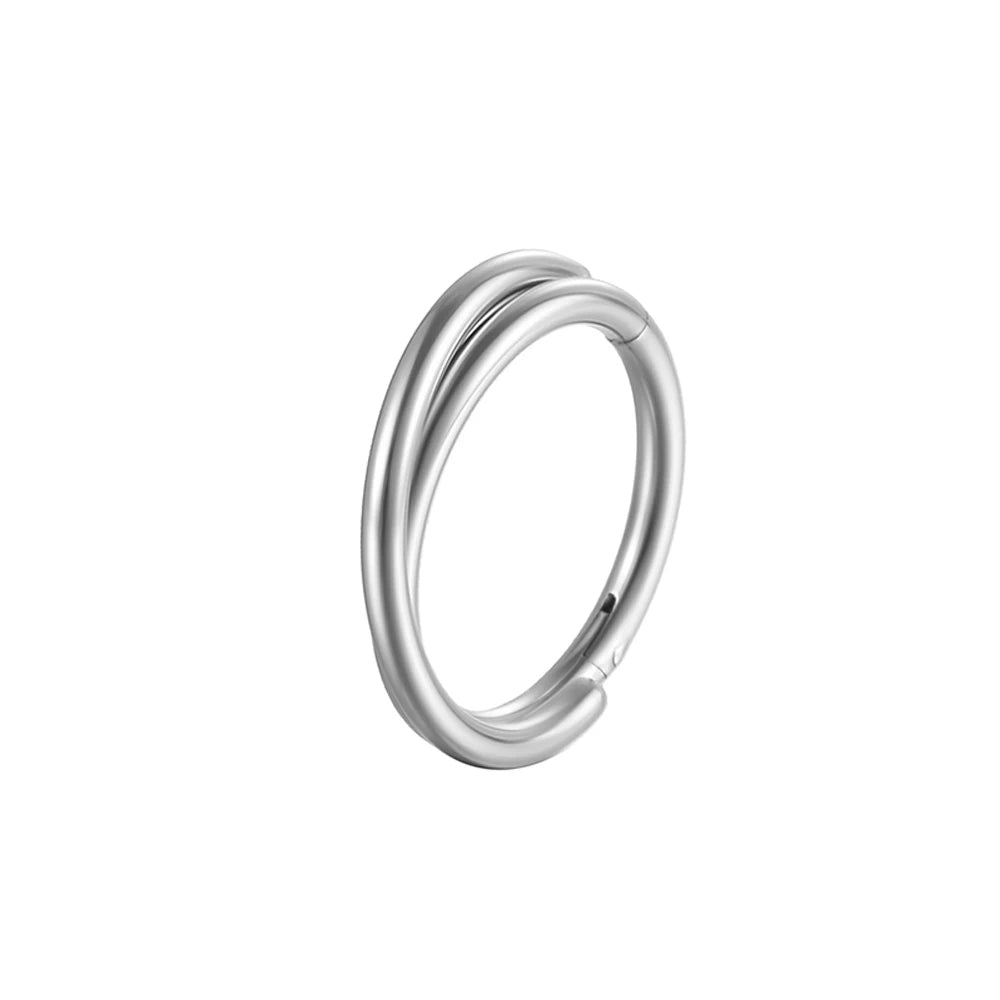 Pendiente de caracola de doble aro 16g 12mm aro de caracola exterior anillo de caracola titanio oro plata 8mm 10mm anillo retorcido