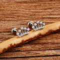 Crown nose stud with clear cz stones tiara stud earring