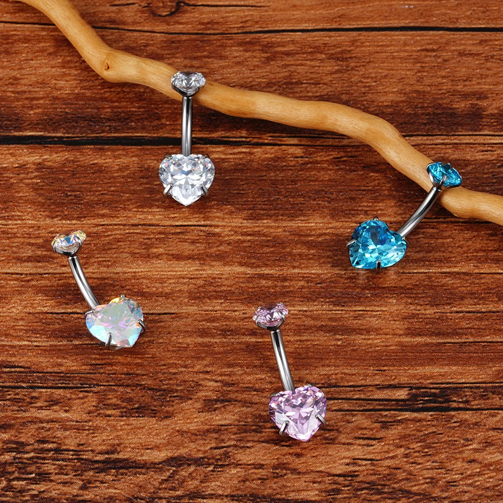 Set 9 Anelli Per Ombelico Diamday | Acciaio Inossidabile, Design Farfalla, Cuore E CZ - Foto 11