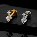 Diamond nose stud with a kite-shaped cz stone titanium ear piercing tiny and cute