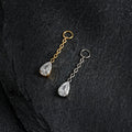 Piercing pendant with a teardrop diamond cz stone titanium piercing chain